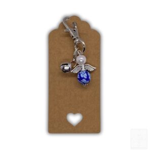 Schutzengel-Anhänger – Weiß & Blau mit Silberglöckchen