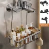 Duschregal, WC-Duschregal ohne Bohrinstallation, Badezimmer-Aufbewahrungskorb für Duschraum und Badeprodukte 1
