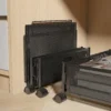2 Stück großer Aufbewahrungskorb unter dem Bett, faltbar mit Rollen, geeignet für Spielzeug, Kleidung, Bücher, Kleinigkeiten, Aufbewahrung, Schwarz, Weiß 3