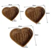 Herzförmiger gewebter Aufbewahrungskorb, vielseitig einsetzbar, Simulations-Rattan-Desktop-Körbe für Brot, Obst, Restaurant, Servierkorb 6