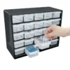 25-Zoll-Schubladenbox mit mehreren Gittern, Wandmontage, Schraubenklassifizierung, Komponentenbox, Werkzeugkoffer, Aufbewahrungsbox für elektronische Komponenten, Werkzeugkasten 3