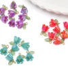 11 x 14 mm, 2–10 Stück, Acryl-Lilie des Tal-Blumenknospenperlen, plattiert mit farbigen losen Perlen, handgefertigte DIY-Schmuckherstellung 3