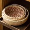 Rustikaler handgewebter Bambuskorb, runde, faltbare Aufbewahrung für Küche, Zuhause, Obst, Gemüse, Snack, schmutzige Kleidung, Organizer 2