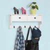 SoBuy FRG178-W Wandschrank Wandgarderobe Wandregal Hängeregal mit 2 Schubladen und 5 Haken MDF 4