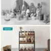 SONGMICS Gewürzregal mit 3 Ebenen, Küchenregal, Aufbewahrungsregal, für Arbeitsplatte, Bambusgestell, für Küche, Esszimmer, Büro 2