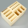 Multifunktionale Aufbewahrungsbox aus Holz, Schraubendreher, Pinzette, mehrere Fächer, Schreibtisch, stationär, kleine Stifte, Marker, Bürsten, Werkzeuge 2