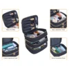 3-lagiger gesteppter Make-up-Taschen-Organizer mit großem Fassungsvermögen und Griffen – geeignet für Reisen und Zuhause 4