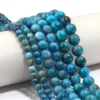 1 strang/lot Natürliche Stein Perlen Blau Apatit Stein Perlen Runde Lose Perlen Für Schmuck Machen DIY Halskette Armband zubehör 5