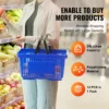 SucceBuy 12-teiliger Einkaufskorb, 24 l, Kunststoff-Einkaufskorb mit Griff, Ständer, tragbarer Ladenkorb, Großpackung, verwendet für Laden, Supermarkt 2