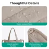 BAGSMART Einfache Tragetasche, einfarbig, Umhängetasche, mehrere Taschen, Pendler-Handtasche für Damen, große Kapazität, Umhängetasche 6