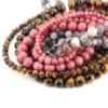 Glatte schwarze Achat-Naturstein-Tigerauge-Perlen für Schmuckherstellung, DIY-Armband, Halskette, lose Abstandshalter, runde Kristallperle, 4–10 mm 3
