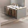 Ausziehbarer Schrank-Organizer, faltbar, ausziehbar, Speisekammer-Regale, Schubladen-Aufbewahrung, verschiebbarer Netz-Schrankkorb für Küche und Badezimmer 6