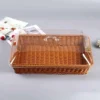 Gewebter Rattan-Korb, Brotkorb mit Acryl-Deckel, Tischplatte, gewebter Obstkorb mit Deckel, Nachahmung von Rattan-Brotkorb-Dekor 2