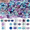 100 teile/los Acryl Linsen Spacer Perlen Gemischt Set Für DIY Schmuck Armband Halskette Ohrringe Etc Handgemachte Accessoires