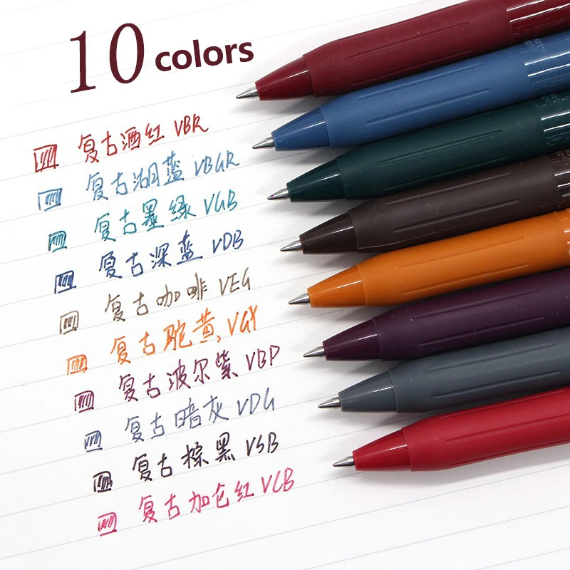 ZEBRA Retro-Farbgelstift JJ15 SARASA Push Color 0,5 mm Stifte zum Schreiben 10 Farben Kawaii Schulbedarf Japanisches Briefpapier 2