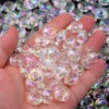 Acryl Transluzente AB Bunte Rad Perlen 14mm Glas Spacer Lose Perlen Für Schmuck Machen Armband DIY Schlüsselbund Zubehör