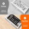 Verbessertes erweiterbares Besteck-Schubladentablett | Küchenutensilien-Organizer mit 6–8 Fächern | Besteck-Aufbewahrungsbox für Messer, Gabel, Löffel 5