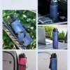 750 ml Wasserflasche mit Strohhalm, Zeitmarkierung, großes Fassungsvermögen, motivierender, auslaufsicherer Wasserkrug aus Kunststoff für Reisen im Fitnessstudio, Outdoor-Sportarten 5