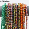 8MM Malachit Synthetische Stein Mischfarben Runde Spacer Lose Perlen Für Schmuck Machen DIY Charms Armband Zubehör 45-225 stücke 3