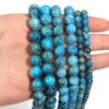 1 strang/lot Natürliche Stein Perlen Blau Apatit Stein Perlen Runde Lose Perlen Für Schmuck Machen DIY Halskette Armband zubehör 2