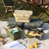 Picknick-Camping-Klappkorb für den Außenbereich, bequeme Reisen mit Deckel, großes Fassungsvermögen und multifunktionaler tragbarer Aufbewahrungskorb 2