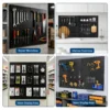 Stecktafelplatten aus Metall, Stecktafel-Wandorganisator mit flexiblem Layout für die Aufbewahrung in der Garage, Werkstatt, Küche und Bastelraum 6