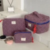 Großhandel 3-Taschen-Set, modische Damen-Kosmetiktasche, große Kapazität, Kulturbeutel, Make-up-Organizer, Damen-Stepptasche mit Reißverschluss 2