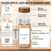 13-teiliges Gewürzgläser aus Glas mit Bambusdeckel, 4 Unzen Glasgefäße, Gewürzglas-Set, Gewürzgläser, Organizer, Aufbewahrungsflaschen für Gewürzregal 2