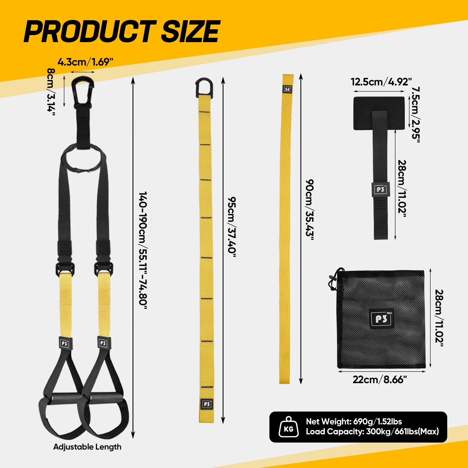320 kg Suspension Training Gürtel Hause Fitness Spannung Band Spannung Seil Widerstand Band Suspension Training System Gym Ausrüstung 2