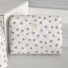 Kirsche Make-up Tasche Damen Kosmetiktaschen Mode Tragbare Niedliche Kosmetik Reise Aufbewahrungstasche Handtasche Baumwolle Gesteppte Reißverschluss Geldbörse 6