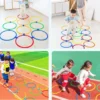 Neue Outdoor-Kinder, lustiges körperliches Training, Sportspielzeug, Gitter-Sprungring-Set, Spiel, 10 Reifen, 10 Anschlüsse für Parkspiele, Jungen und Mädchen 4