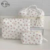 Kirsche Make-up Tasche Damen Kosmetiktaschen Mode Tragbare Niedliche Kosmetik Reise Aufbewahrungstasche Handtasche Baumwolle Gesteppte Reißverschluss Geldbörse