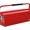 Tragbarer, zusammenklappbarer Werkzeugkasten aus Stahl mit Griff für Werkstatt-DIY-Haus, 56 x 20 x 41 cm, Rot