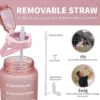 2L Wasserflasche mit Strohhalm, große Kapazität, Sportwasserflasche, Reise, Fitness, Sport, tragbare Trinkflaschen mit Zeitmarkierung 5