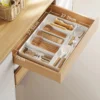 Erweiterbarer Schubladen-Organizer, vielseitiger verstellbarer Organizer, Besteck-Tablett für Küche, Schublade, Löffel, Gabeln, Messer, Besteckhalter 5