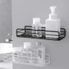 Wandmontiertes Badezimmerregal, Eckaufbewahrung, Eisen, Duschablaufkorb, Kosmetikregal, Shampoo-Halter, Badezimmer-Organizer, Wandregale 3