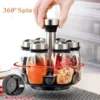 NEUE Einzelflasche Glasgefäß und Gewürzglas Set Rack Glas Gewürz Zucker Pfeffer Flaschen Salzstreuer Halter Küche Lagerregal 6