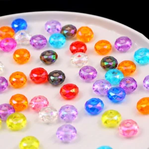 Transparente AB Farbe Acryl Rad Perlen Glas Spacer Lose Perlen 14mm Für Schmuck Machen Armband DIY Schlüsselbund Zubehör