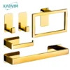 Kein Bohren, Handtuchhalter aus Edelstahl 304, Handtuchring, Papierhalter, Kleiderhaken, verspiegelt, Gold, Silber, Badezimmer-Zubehör-Sets