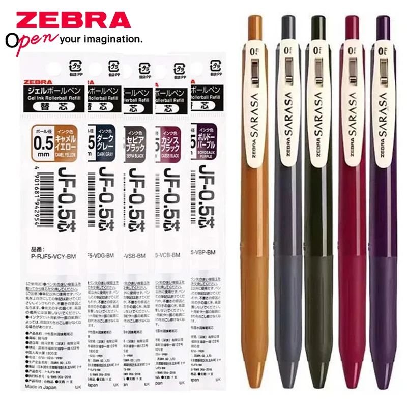 ZEBRA Retro-Farbgelstift JJ15 SARASA Push Color 0,5 mm Stifte zum Schreiben 10 Farben Kawaii Schulbedarf Japanisches Briefpapier