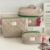 Großhandel 3-Taschen-Set, modische Damen-Kosmetiktasche, große Kapazität, Kulturbeutel, Make-up-Organizer, Damen-Stepptasche mit Reißverschluss 4