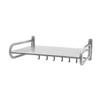 Edelstahl Mikrowelle Rack Wand montage Küchen regal Regale Theke Aufbewahrung assistent 6 Haken Küche, Wohnzimmer 3
