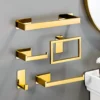 Kein Bohren, Handtuchhalter aus Edelstahl 304, Handtuchring, Papierhalter, Kleiderhaken, verspiegelt, Gold, Silber, Badezimmer-Zubehör-Sets 2
