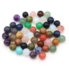 20 teile/satz 8/12mm Naturstein Zufällige Farbe Runde Perlen Ohne Löcher Lose Achat Kristall Perlen für schmuck Machen DIY Zubehör