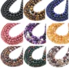 Glatte schwarze Achat-Naturstein-Tigerauge-Perlen für Schmuckherstellung, DIY-Armband, Halskette, lose Abstandshalter, runde Kristallperle, 4–10 mm