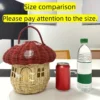 Handgemachter Pilz-Aufbewahrungskorb, ästhetisches Rattan, geflochtener Picknickkorb, niedliche Kinder-Geldbörse aus Korbgeflecht, Heimdekoration, Fotografie-Requisiten 2
