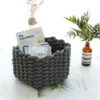 3 Größen Nordic Cotton Line Handgewebter Aufbewahrungskorb, grobes Seil, Desktop-Organizer, Box, Babyspielzeug, Snack, Schlüssel, Tuch, Kosmetik, Kleinigkeiten 6