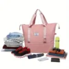 Damen-Reisetasche mit großem Fassungsvermögen, Nylon-Fitness- und Reisetasche, leichte Gepäckhandtasche, vielseitige Sporttasche, lässiger Stil 5