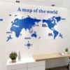 Nordic Stil 3D Weltkarte Wand Aufkleber Acryl Einfarbig Schlafzimmer Wand Mit Wohnzimmer Klassenzimmer Aufkleber Büro Dekoration 4