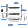 Geschirrtrocknen Rack 2/3-Tier Küche Organizer Geschirr Rack Drainboard Set Küche Zubehör Organisieren Arbeitsplatte Geschirr Lagerung 3